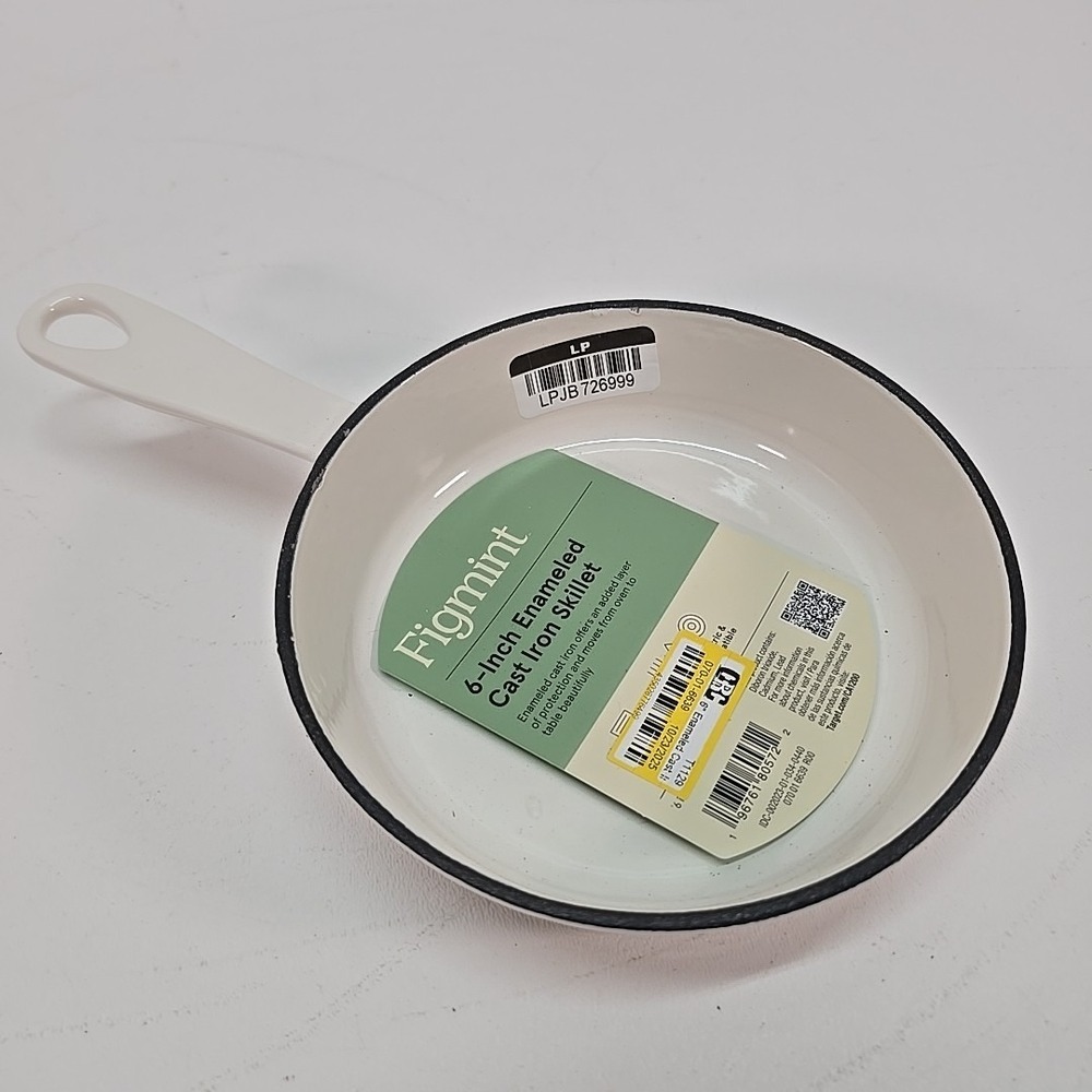 Figmint 6‎ Inch Enameled Cast Iron Skillet Cream NWT